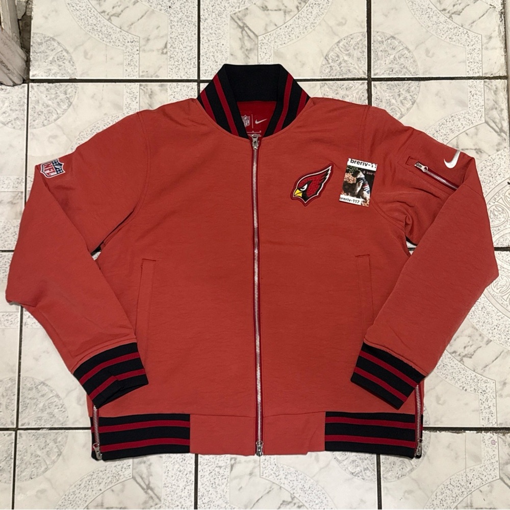 New Nike Dri-Fit Arizona Cardinals Full-Zip Red Bomber Jacket Men’s Size M